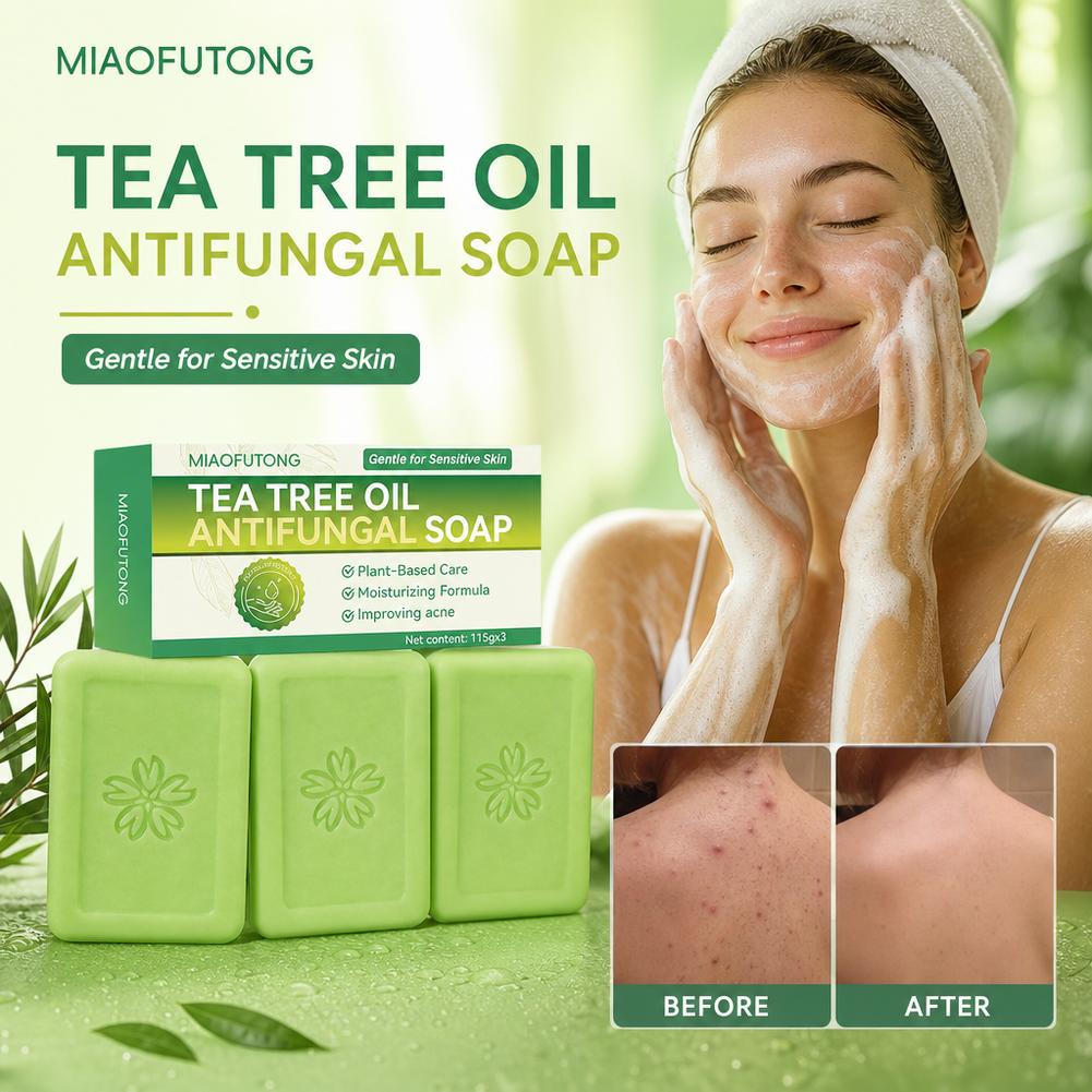 3pcs Tea Tree Oil Soap Bar Nat - Soap Making Essential Oils ulasan dan harga