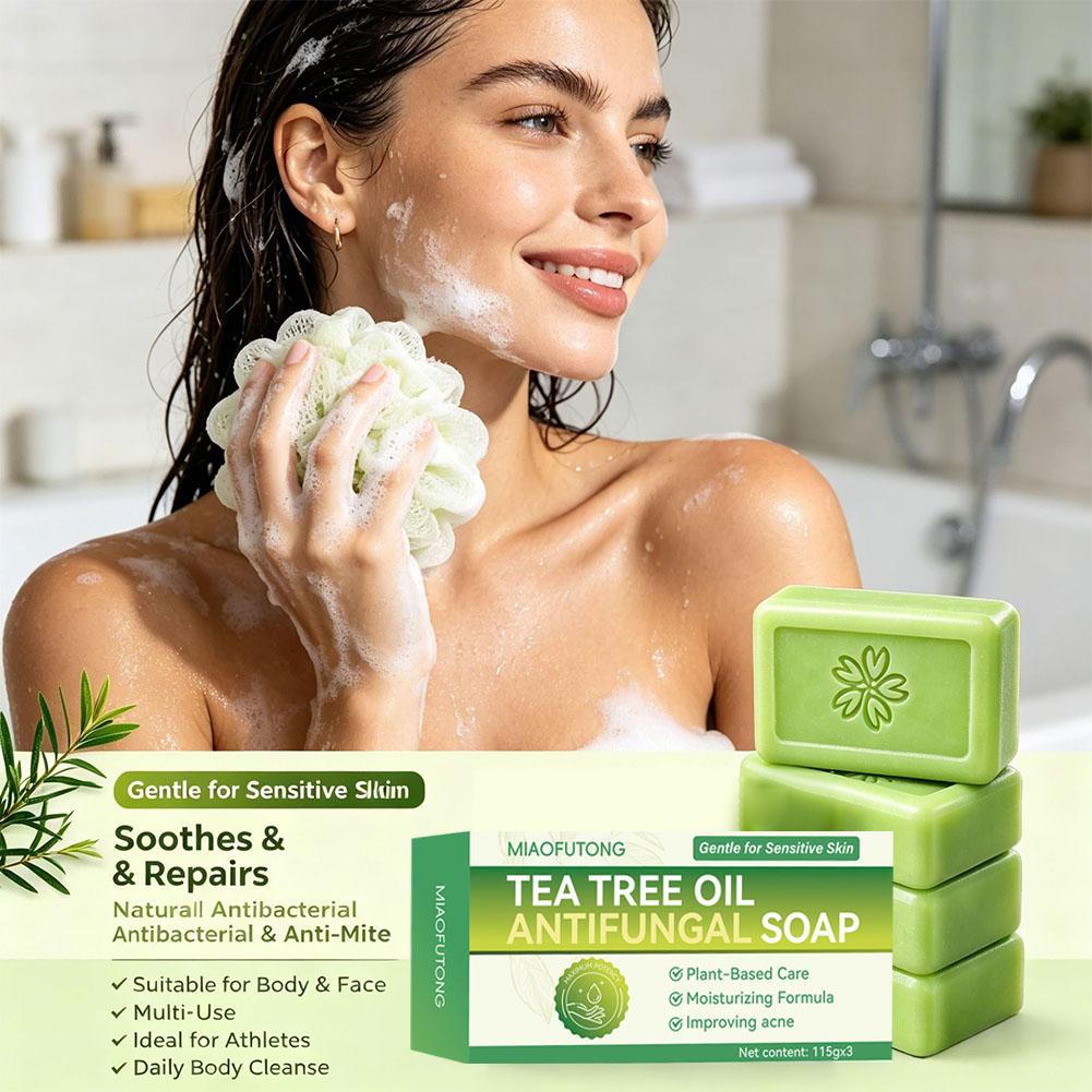 3pcs Tea Tree Oil Soap Bar Nat - Soap Making Essential Oils ulasan dan harga