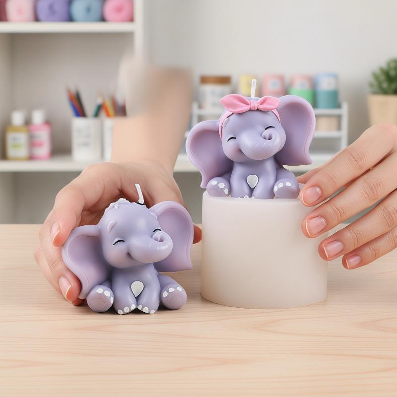 Cute 3D Elephant Silicone Cand - Soap Making Designs ulasan dan harga