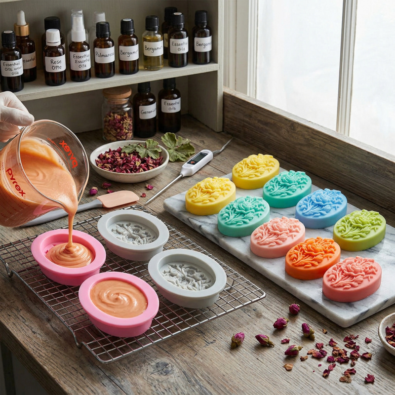 4 Silicone mold with flower sh - Soap Making Designs ulasan dan harga